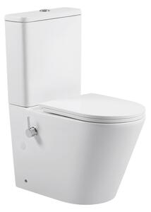 Erga Tina, WC kombi misa 620x365x820 mm, Rimless + funkcia bidetu + toaletné sedadlo, biela lesklá, ERG-V03-TINA-TO2-BID-WH