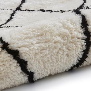 Béžovo-čierny ručne tuftovaný koberec Think Rugs Morocco Ivory & Black, 200 × 290 cm