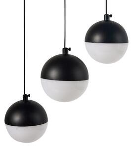 Závesná lampa čierna kov 3 LED svetlá okrúhle tienidlá moderný štýl osvetlenie obývačka jedáleň