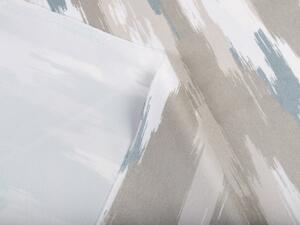 Biante Zamatový oválny obrus Tamara TMR-024 Sivo-béžovo-biele žíhané pásy 120x180 cm