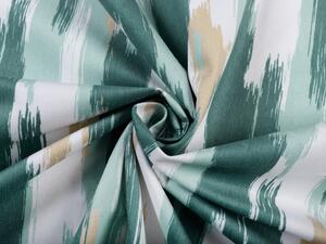 Biante Zamatová obliečka na vankúš Tamara TMR-025 Zeleno-béžovo-biele žíhané pásy 30 x 50 cm