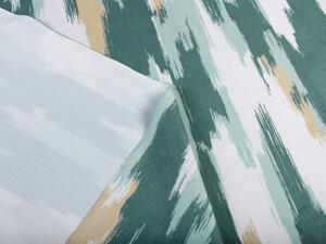Biante Zamatový štvorcový obrus Tamara TMR-025 Zeleno-béžovo-biele žíhané pásy 40x40 cm