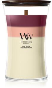 Woodwick Trilogy Lush Nectar vonná sviečka s dreveným knotom 610 g