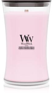 Woodwick Cherry Blossom & Vanilla vonná sviečka s dreveným knotom 610 g