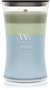 Woodwick Trilogy Verdant Woods vonná sviečka s dreveným knotom 610 g