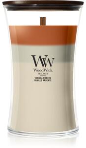 Woodwick Trilogy Vanilla Embers vonná sviečka s dreveným knotom 610 g