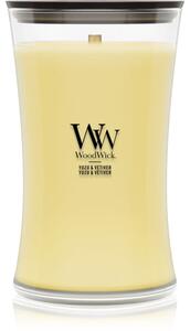 Woodwick Yuzu & Vetiver vonná sviečka s dreveným knotom 610 g