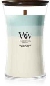 Woodwick Trilogy Driftwood Shores vonná sviečka s dreveným knotom 610 g