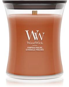 Woodwick Pumpkin Praline vonná sviečka s dreveným knotom 275 g