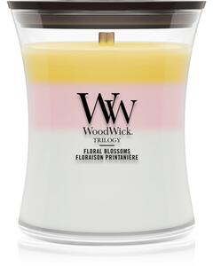 Woodwick Trilogy Floral Blossoms vonná sviečka s dreveným knotom 275 g