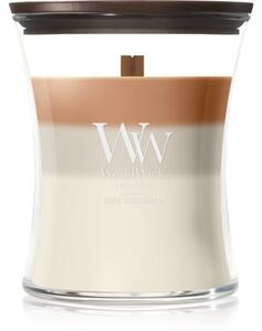 Woodwick Trilogy Café Macchiato vonná sviečka s dreveným knotom 275 g
