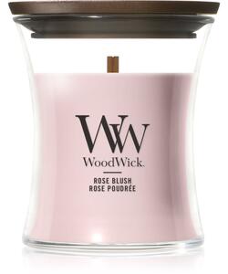 Woodwick Rose Blush vonná sviečka s dreveným knotom 85 g