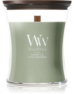Woodwick Verdant Fig vonná sviečka s dreveným knotom 275 g
