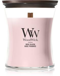Woodwick Rose Blush vonná sviečka s dreveným knotom 275 g
