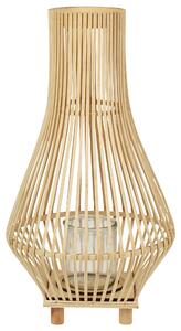 Lampáš svetlohnedý vŕbové drevo 58 cm so skleneným stojanom na sviečku boho štýl interiérový doplnok