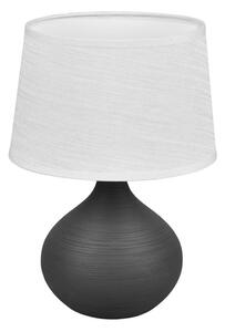 Tmavohnedá stolová lampa z keramiky a tkaniny Reality Martin, výška 29 cm