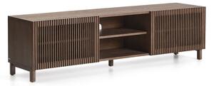 Tmavohnedý TV stolík v dekore orecha 180x49,5x42,5 cm Beyla – Kave Home