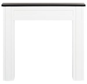 Krbová rímsa biela MDF 110 x 22 x 100 cm krbové obloženie zdobená predná časť tradičný klasický štýl obývacia izba