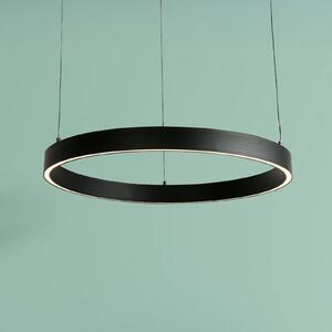 LED závesné svietidlo Layla, čierna, Ø 64 cm s nastaviteľnou výškou, Čierna, Obývacia izba / jedáleň, kov, Moderný, Závesné svietidlo