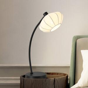 Stolová lampa Radiant, čierna/biela, výška 48 cm, kov/textília, Čierna, Obývacia izba / jedáleň, kov, Stojacie svietidlo