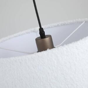 Závesné svietidlo Chelsea, hnedé/biele, Ø 35 cm, látka, Biela / opálová, Obývacia izba / jedáleň, Textil / látka / hodváb, Moderný, Závesné svietidlo