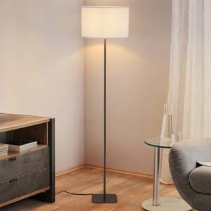 Stojacia lampa Chelsea, hnedá/biela, výška 150 cm, kov/látka, Biela / opálová, Obývacia izba / jedáleň, kov, Moderný, Stojaca lampa