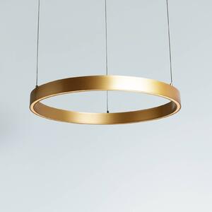 LED závesné svietidlo Layla, zlatá, Ø 64 cm s nastaviteľnou výškou, Mosadz / zlato, Obývacia izba / jedáleň, kov, Moderný, Závesné svietidlo
