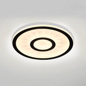 Stropné LED svetlo Roundel, biele/čierne, Ø 35 cm, železo/akryl, Biela / opálová, Obývacia izba / jedáleň, kov, Moderný, Závesné svietidlo