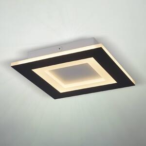 Stropné LED svetlo Squary, dĺžka 39 cm, čierno-biele železo,, Čierna, Obývacia izba / jedáleň, kov, Moderný, Stropné svetlo