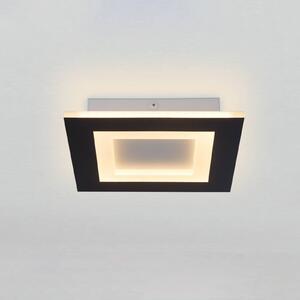 Stropné LED svetlo Squary, dĺžka 25 cm, čierno-biele železo,, Čierna, Obývacia izba / jedáleň, kov, Moderný, Stropné svetlo
