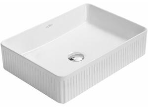 Mexen Grovo umývadlo na pult rebrované 50 x 34 cm, biele - 22305000
