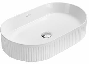 Mexen Grovo umývadlo na dosku ryhované 49 x 31 cm, biele - 22304900