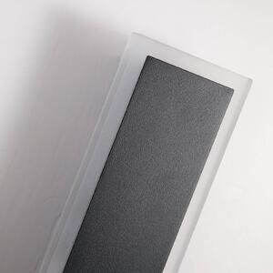 Vonkajšie nástenné svietidlo s LED osvetlením Bordo Square, výška 30 cm,, Čierna, Hliník, Moderný, Nástenné svietidlo