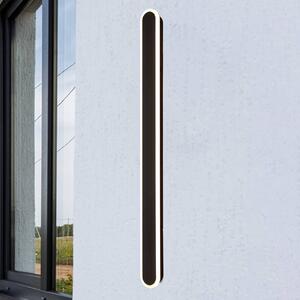 Vonkajšie nástenné svietidlo s LED osvetlením Bordo Oval 120 cm, čierna, hliník, Čierna, Hliník, Moderný, Nástenné svietidlo