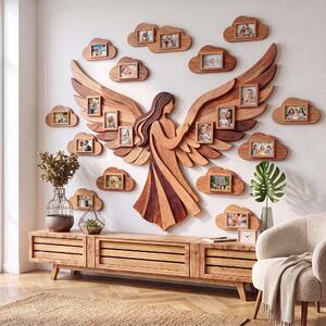 Large Wooden Wall Photo Collage - Angel and Clouds