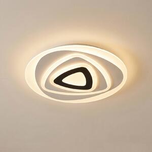Lindby stropné LED svetlo Rebeka, Ø 70 cm, diaľkové ovládanie, Biela / opálová, Obývacia izba / jedáleň, Plast, Moderný, Závesné svietidlo