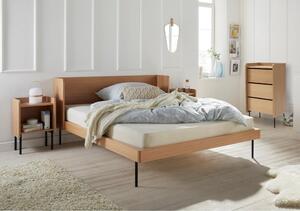 Dvojlôžková posteľ v dekore duba 160x200 cm v prírodnej farbe Wrap – Selection