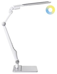 Stolná LED lampa strieborná syntetický materiál 3 režimy teploty svetla so stmievačom dotyková nastaviteľná otočné tienidlo kancelária
