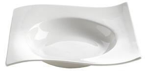 Biely porcelánový hlboký tanier Maxwell & Williams Motion, 22 x 22 cm