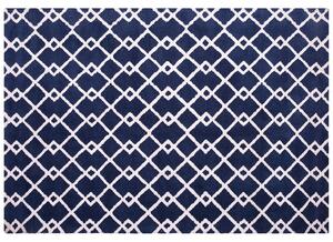Koberec námornícka modrá polyester 160 x 230 cm geometrický vzor obdĺžnikový tvar moderný štýl obývačka spálňa