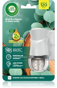 Air Wick Blue Eucalyptus & Cedarwood elektrický osviežovač vzduchu s náplňou 19 ml