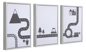 Súprava 3 čierno-bielych obrazov Kave Home Nisi, 30 x 42 cm