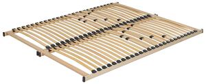 Lamelový rošt pod matrac svetlé drevo 160 x 200 cm drevený rám 60 pružinových lamiel spálňa