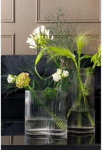 Sivá sklenená váza PT LIVING Wave, výška 18 cm