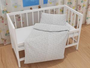 Biante Detské bavlnené posteľné obliečky do postieľky Sandra SA-310 Čierne hviezdičky na bielom Do postieľky 90x130 a 40x60 cm