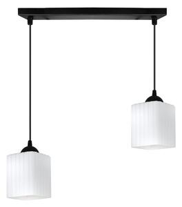 Závesné svietidlo Riffle Square, 2x biele sklenené tienidlo, b