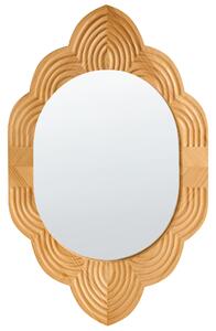 Dekoratívne nástenné zrkadlo svetlohnedý drevený rám závesné zrkadlo spálňa obývacia izba chodba tradičný štýl