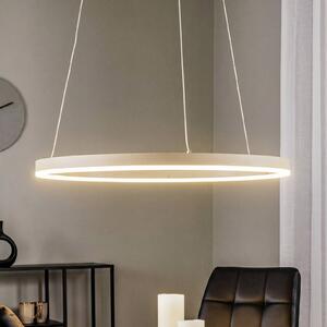 Arcchio LED závesné svietidlo Albiona, béžové, 1 krúžok, Ø 60 cm, Krémová / jantárovo žltá, Kuchyňa, kov, Moderný, Závesné svietidlo