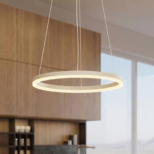 Arcchio LED závesné svietidlo Albiona, béžové, 1 krúžok, Ø 40 cm, Krémová / jantárovo žltá, Kuchyňa, kov, Moderný, Závesné svietidlo