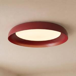 Lindby Stropné LED svetlo Florie, červené, kovové, Ø 40 cm, Červená, Obývacia izba / jedáleň, Plast, Moderný, Závesné svietidlo
